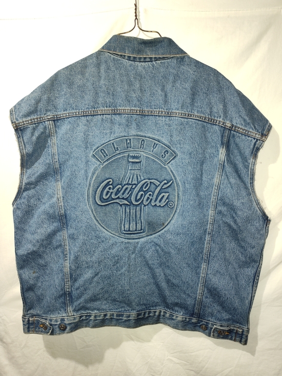 Coca Cola Other - Coca-Cola Embossed Denim Vest in Light Blue